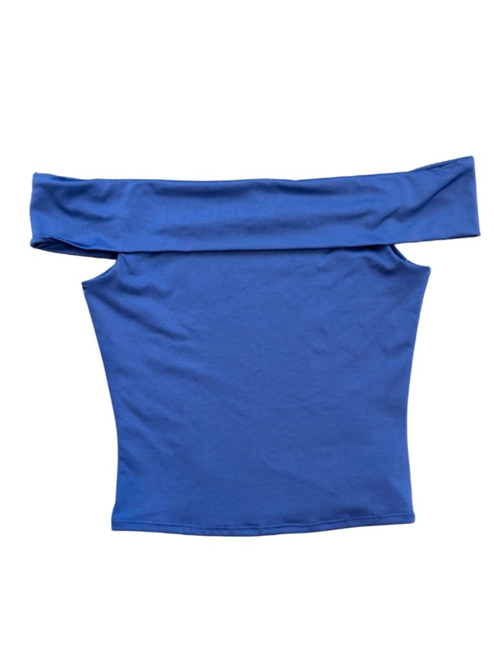 NWT Gaze Boutique Blue Off Shoulder Top Size Small